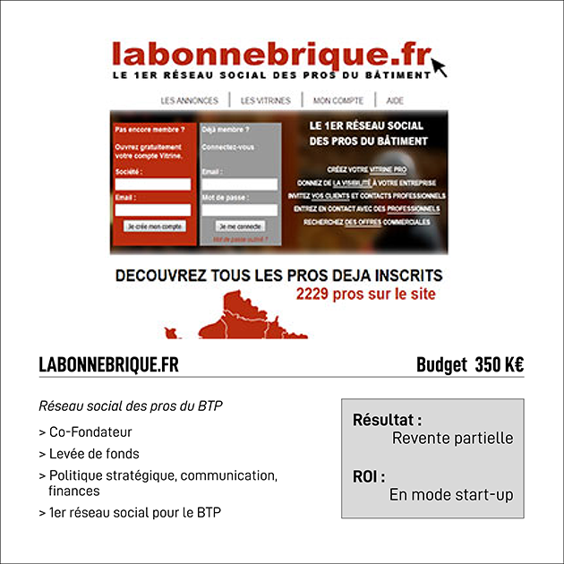 Michel Illouz, co-fondateur du 1er réseau social pour le BTP, labonnebrique.fr